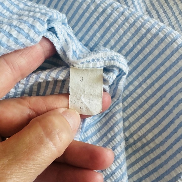 Susan Bristol Vintage Blue seersucker Pleated Maxi Skirt size 8 - Picture 6 of 6